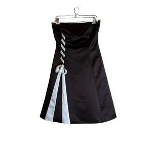 Jessica vintage brown strapless satin dress. Size 12